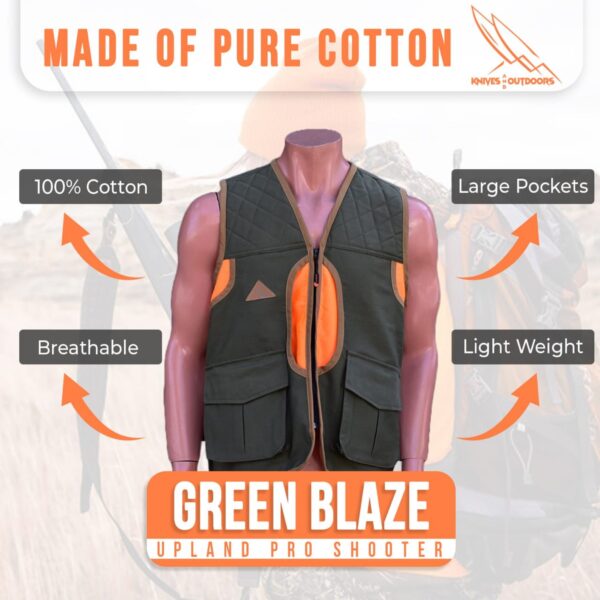 Green Blaze Pro Shooter Hunting Vest / Upland Vest/ Bird Hunting Vest - Image 3